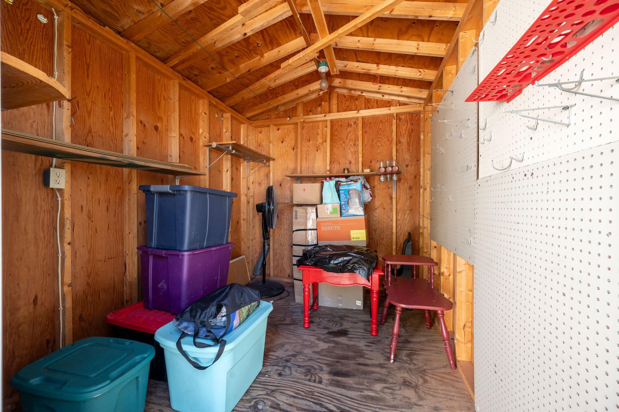 Storage shed with power