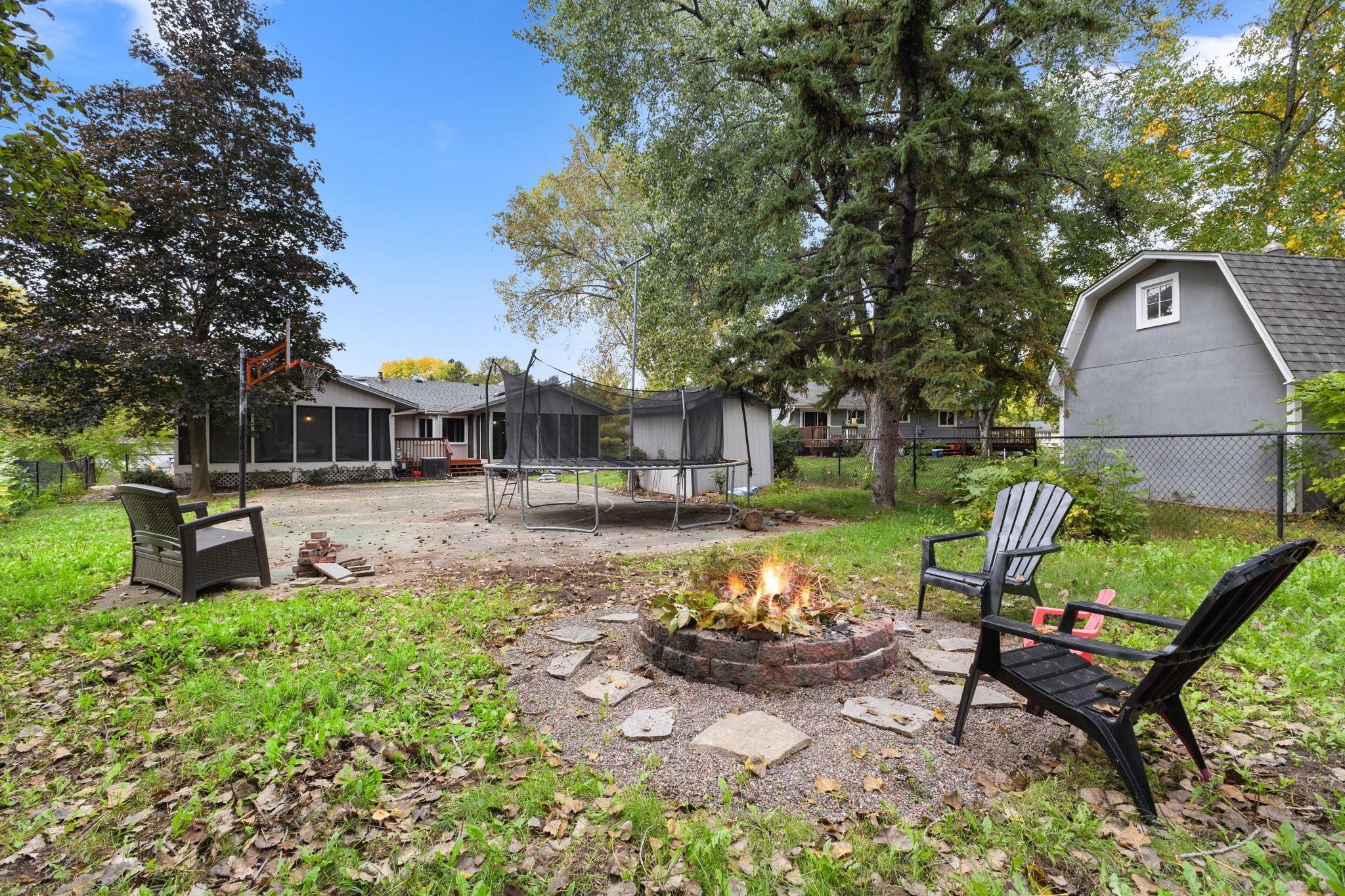 Fenced in Backyard with Firepit