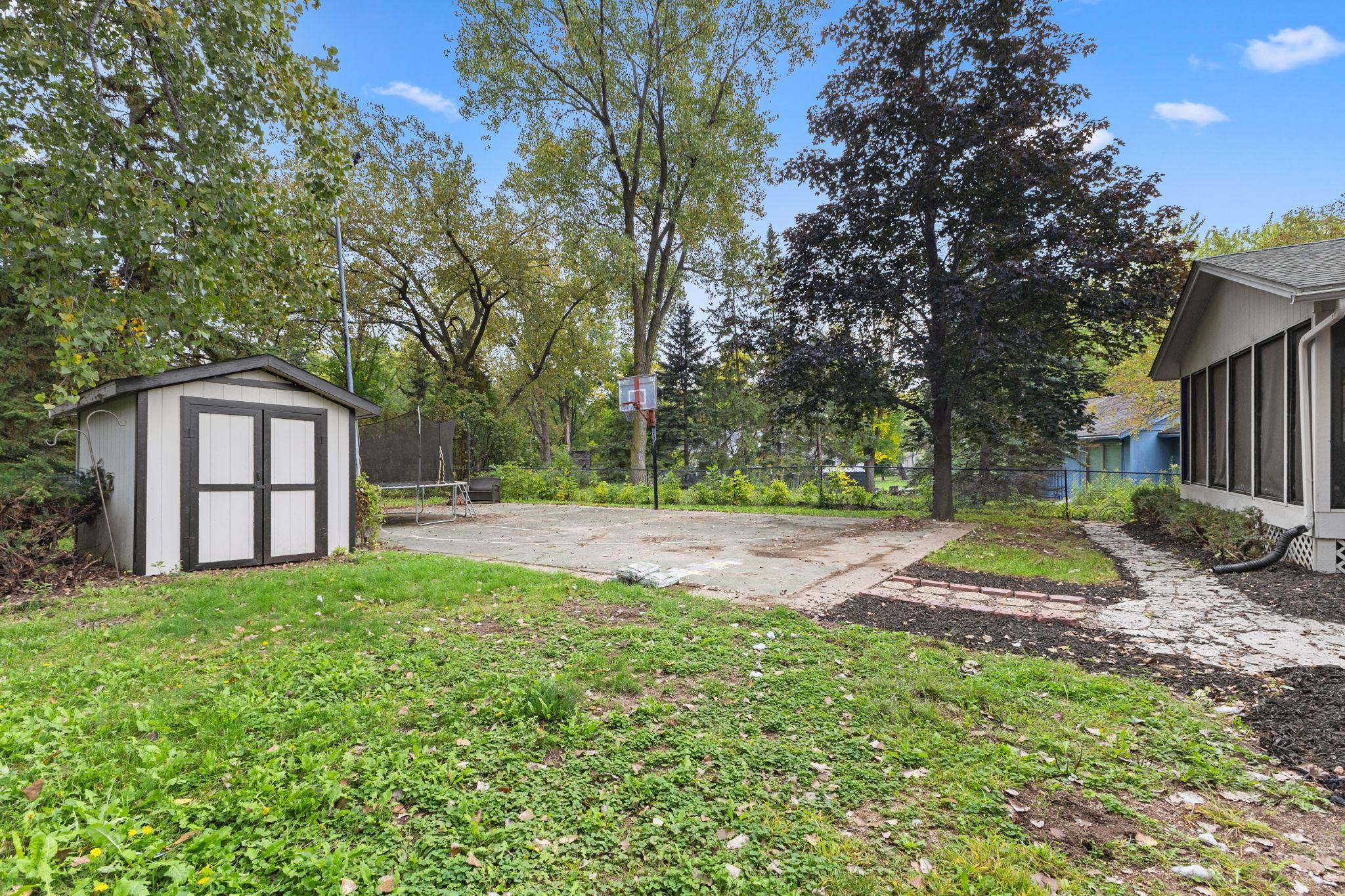 Nice size Sport Court in backyard