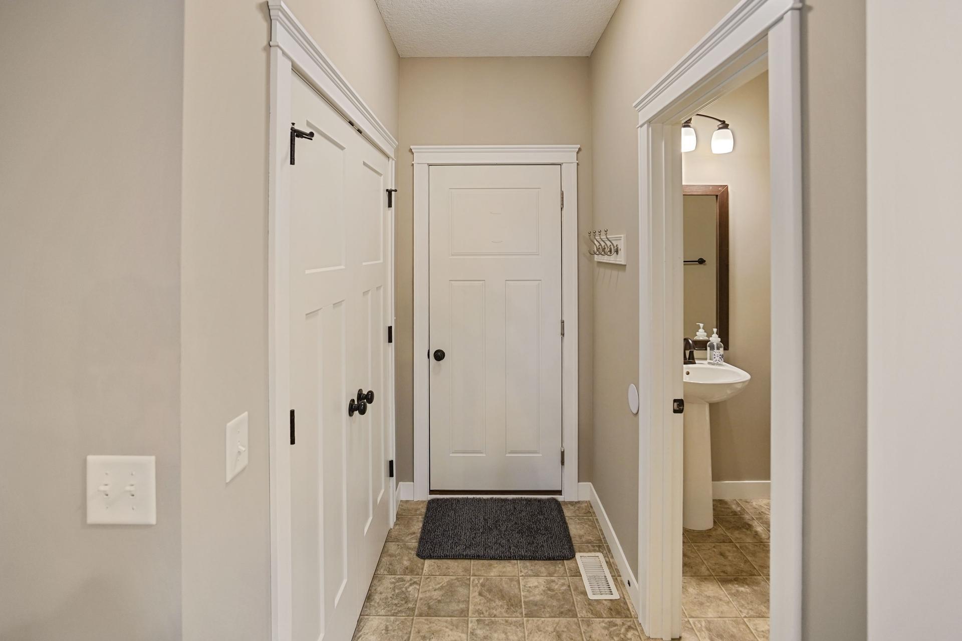 Garage door entrance.