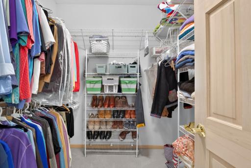 Generous walk-in storage for simplified living.