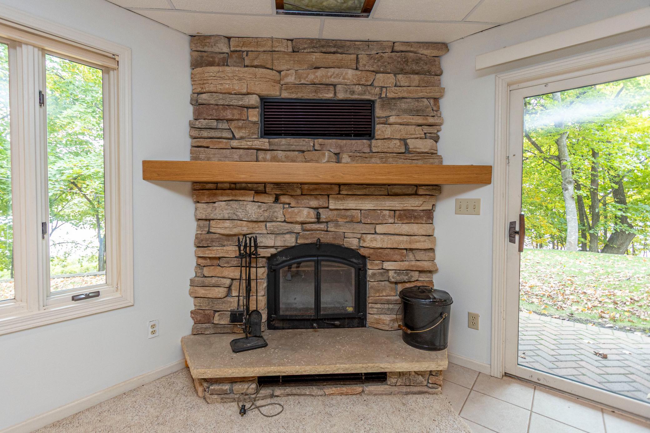 Fireplace with Stone Details