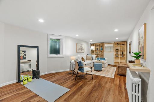 Family room in lower level could easily be a fifth bedroom suite