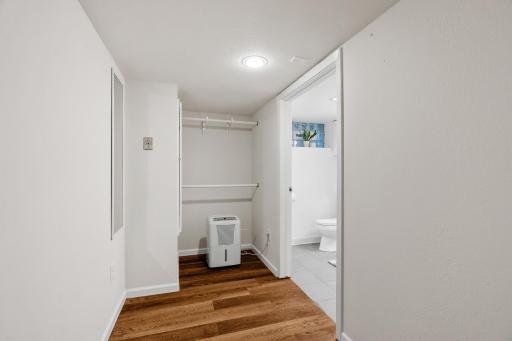 Walk in/through closet from family room (could be fifth bedroom) to three-quarter bath