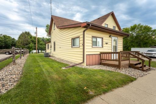 Grassy yard gives you room to enjoy pets and entertaining.