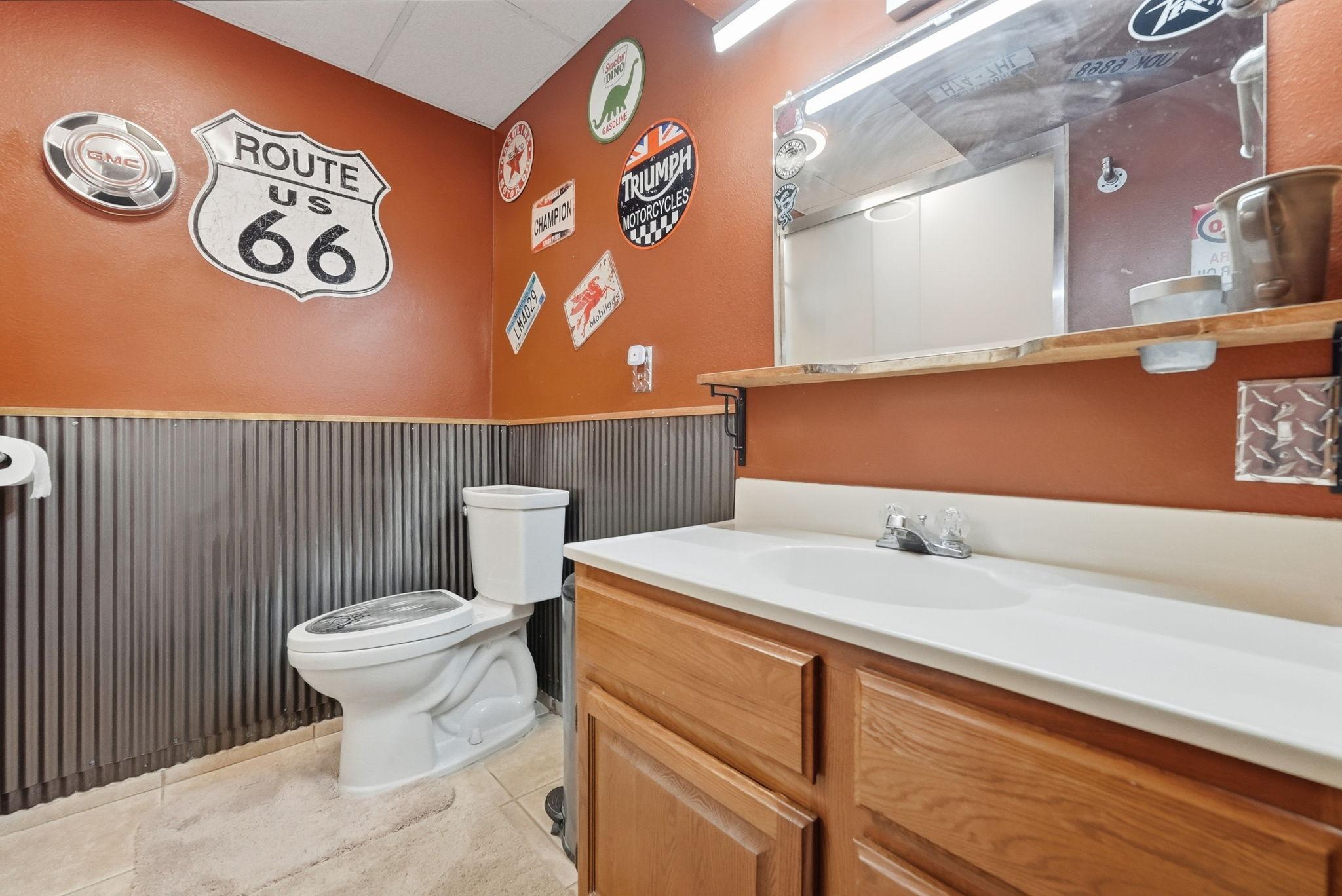 Shared lower level bathroom.
