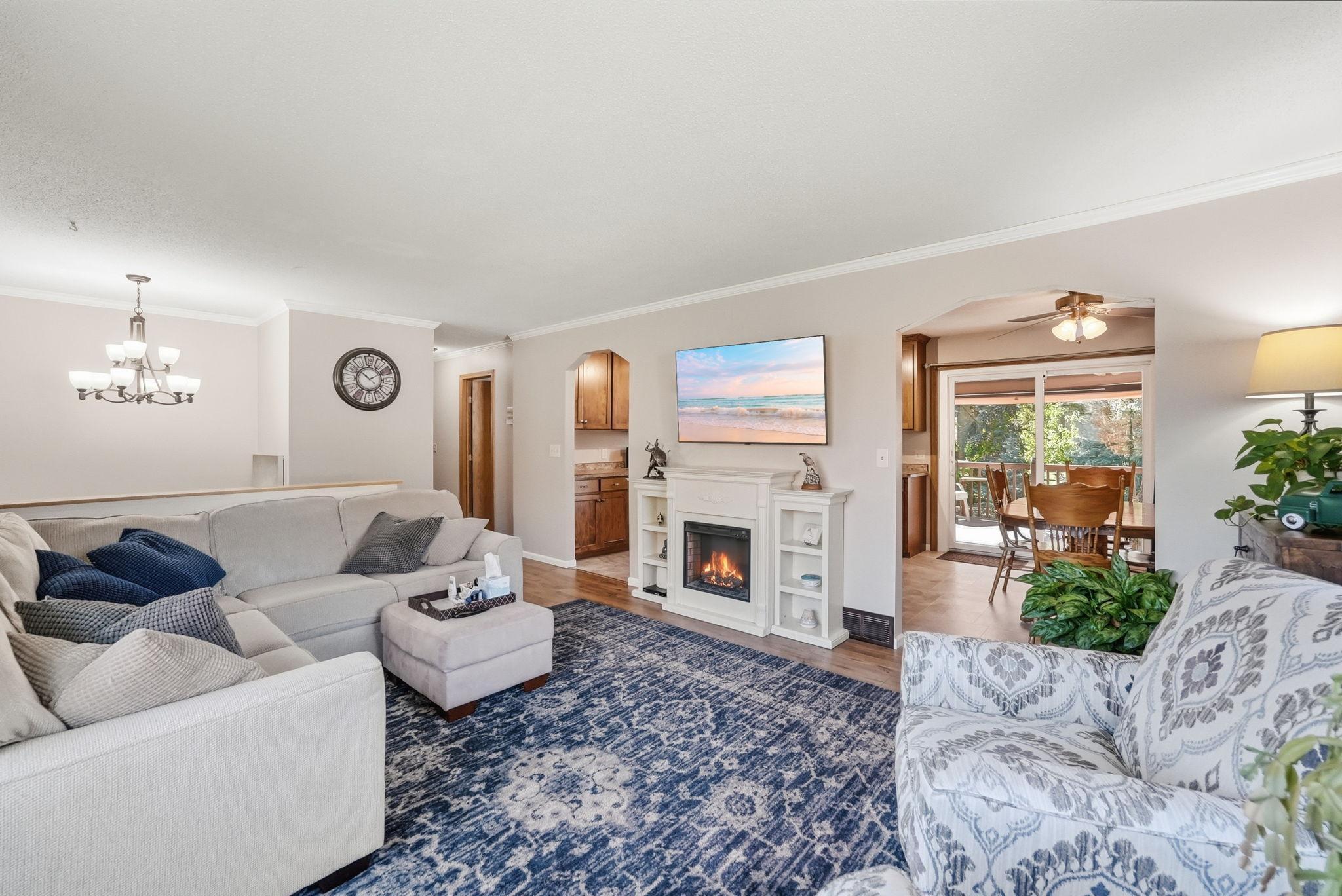 Inviting living area provides plenty of room for seating and everyday enjoyment.