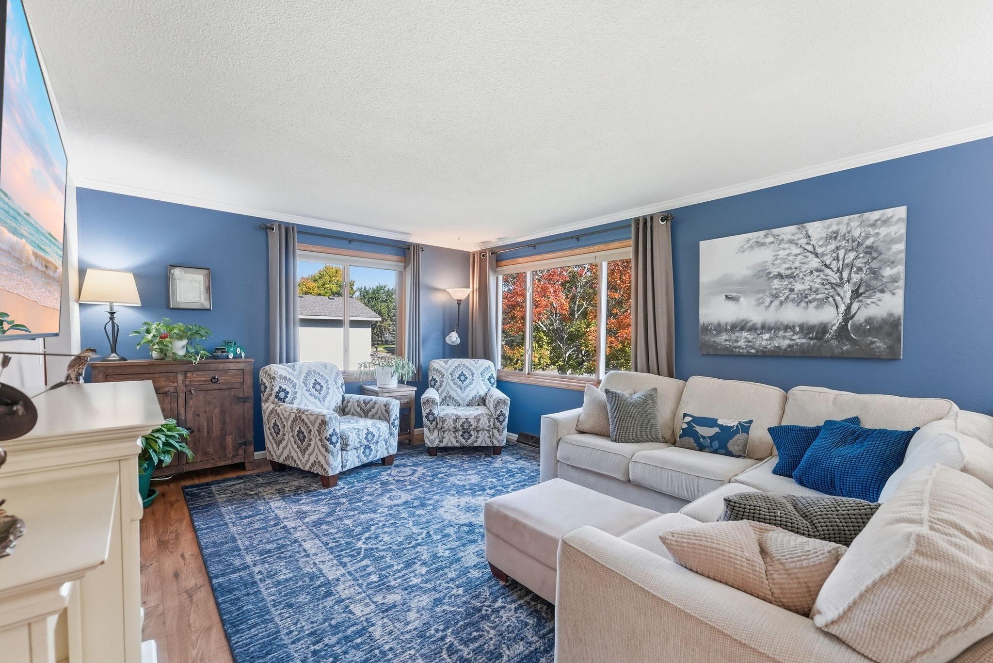 Well-placed windows brighten the interior.