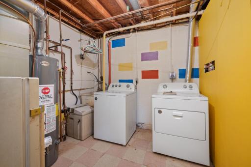 Lower level laundry/mechanical room with updated water heater!