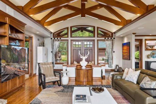 Truly a Great Room where rustic character meets modern elegance...cozy and grand all at once!