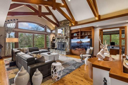 Truly a Great Room where rustic character meets modern elegance...cozy and grand all at once!