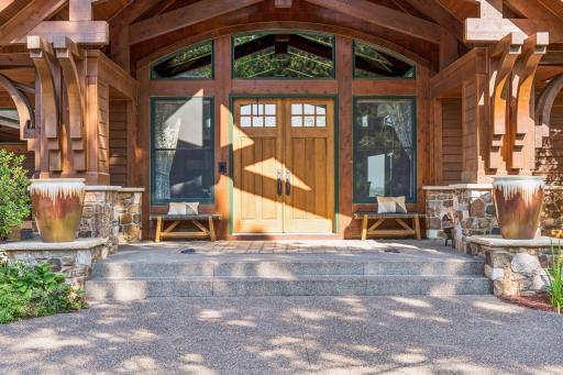 A striking covered entry welcomes you home