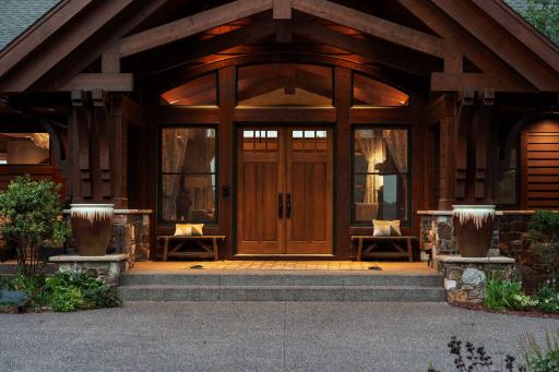 A striking covered entry welcomes you home
