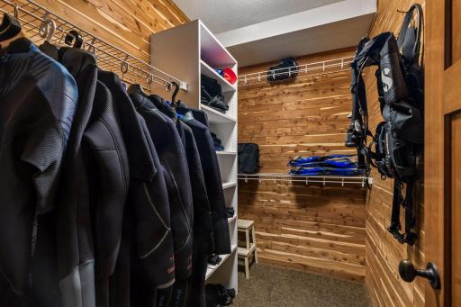 Cedar-lined walk-in with room for gear, outerwear and seasonal storage