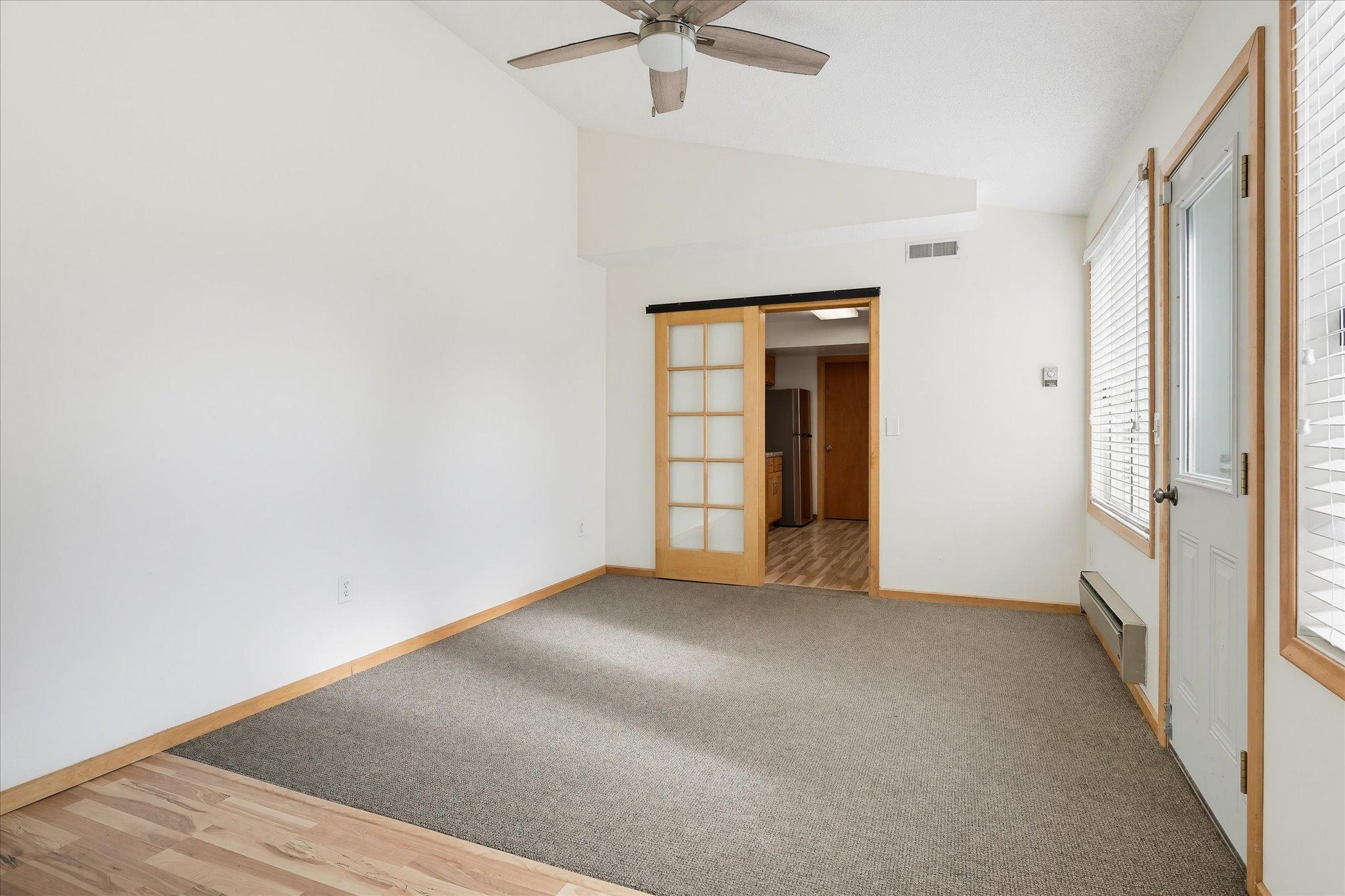 This area also has a lot of natural sunlight that can come through the windows.
