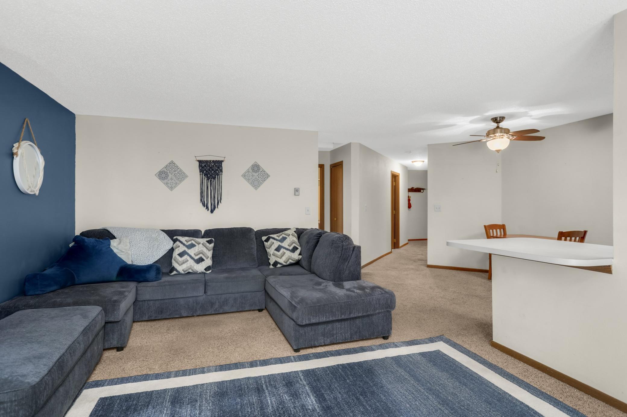 Comfortable living space offers plenty of room to relax and gather.