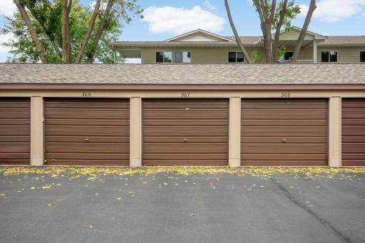 A dedicated garage space provides convenient off-street parking and plenty of additional storage, with an impressive 24-foot depth.