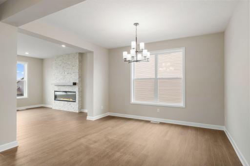 Fit for casual weekend brunches and upscale celebrations alike, the formal dining space joins seamlessly with the Great Room for additional entertaining options.