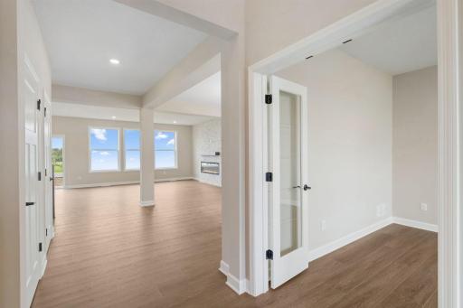 The open layout makes it easy to transition between rooms
