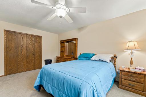 Primary bedroom has nice, deep closet space.