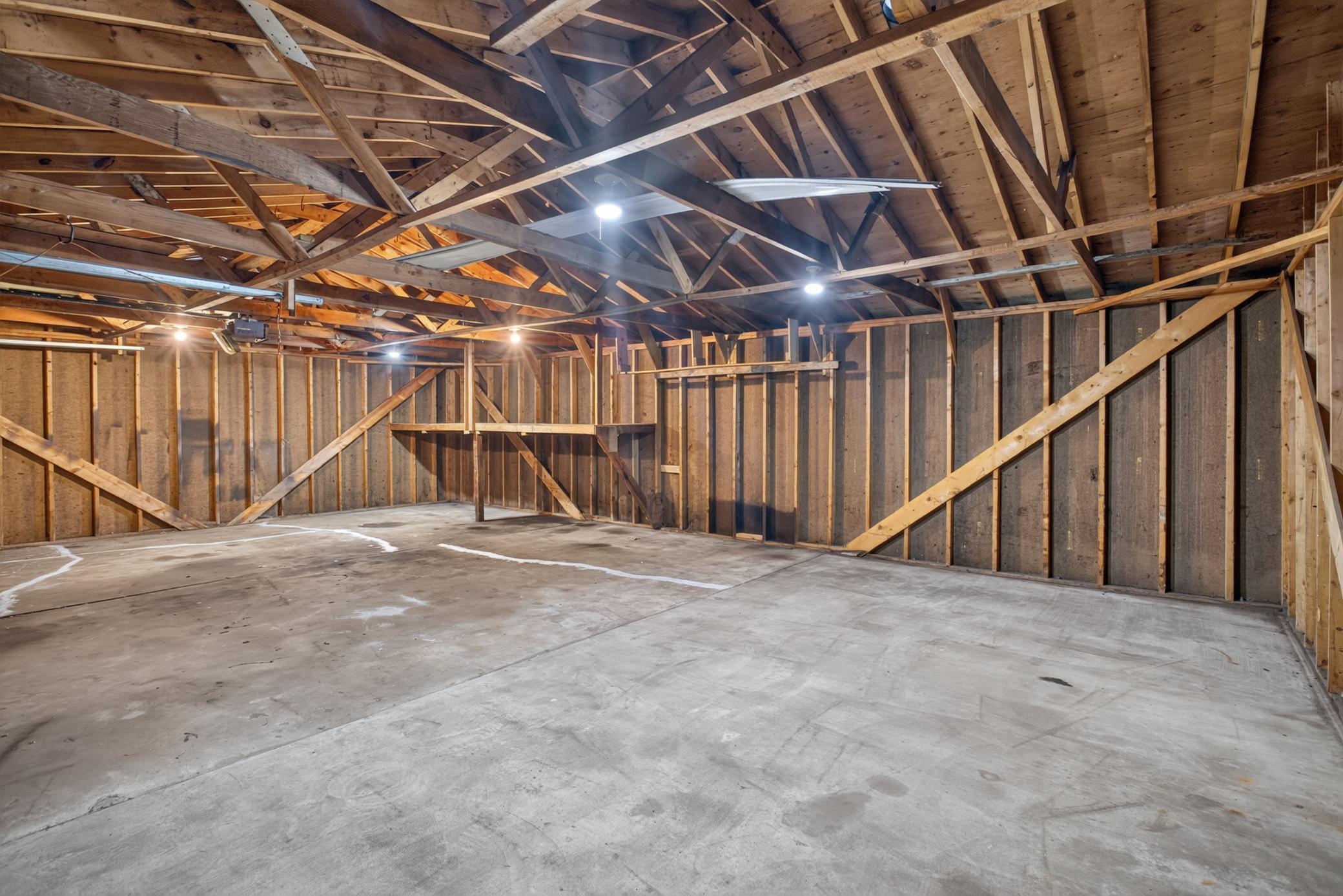 Interior of the 4 stall garage