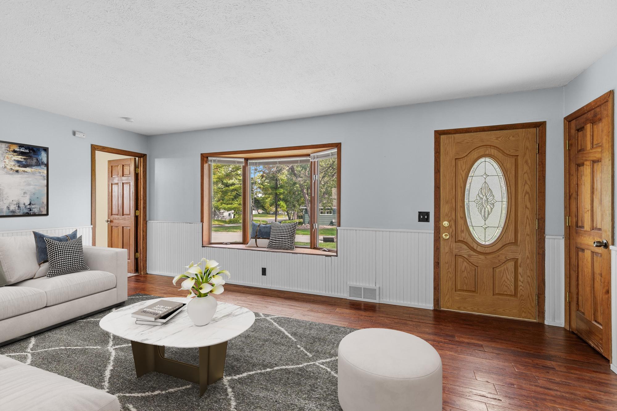 Front Living room virtually staged