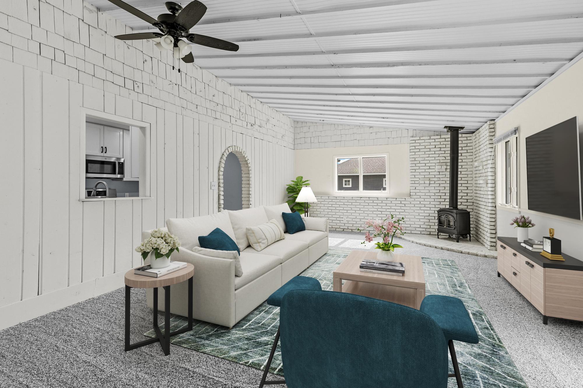 Family Room virtually staged
