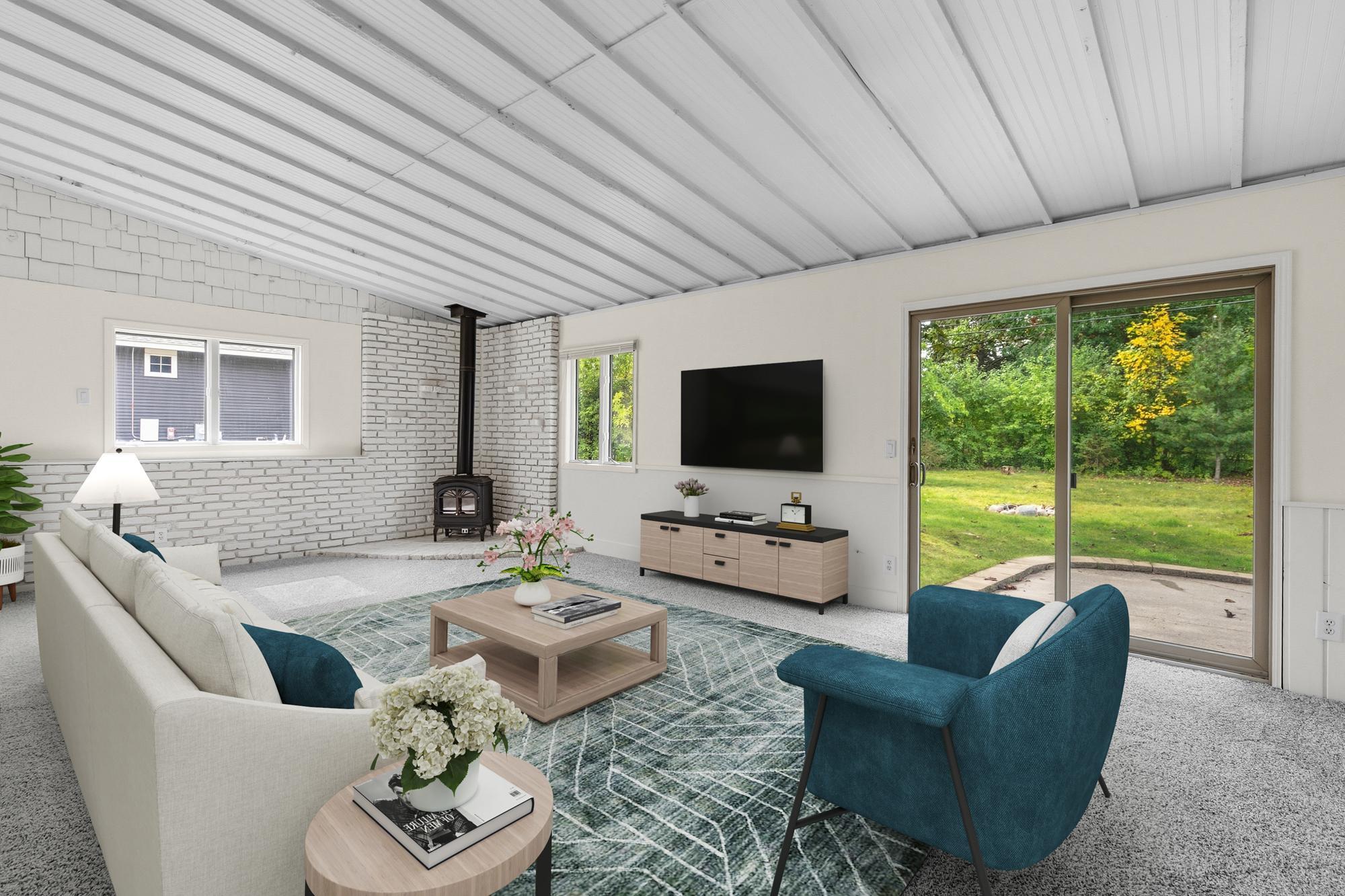 Family Room virtually staged