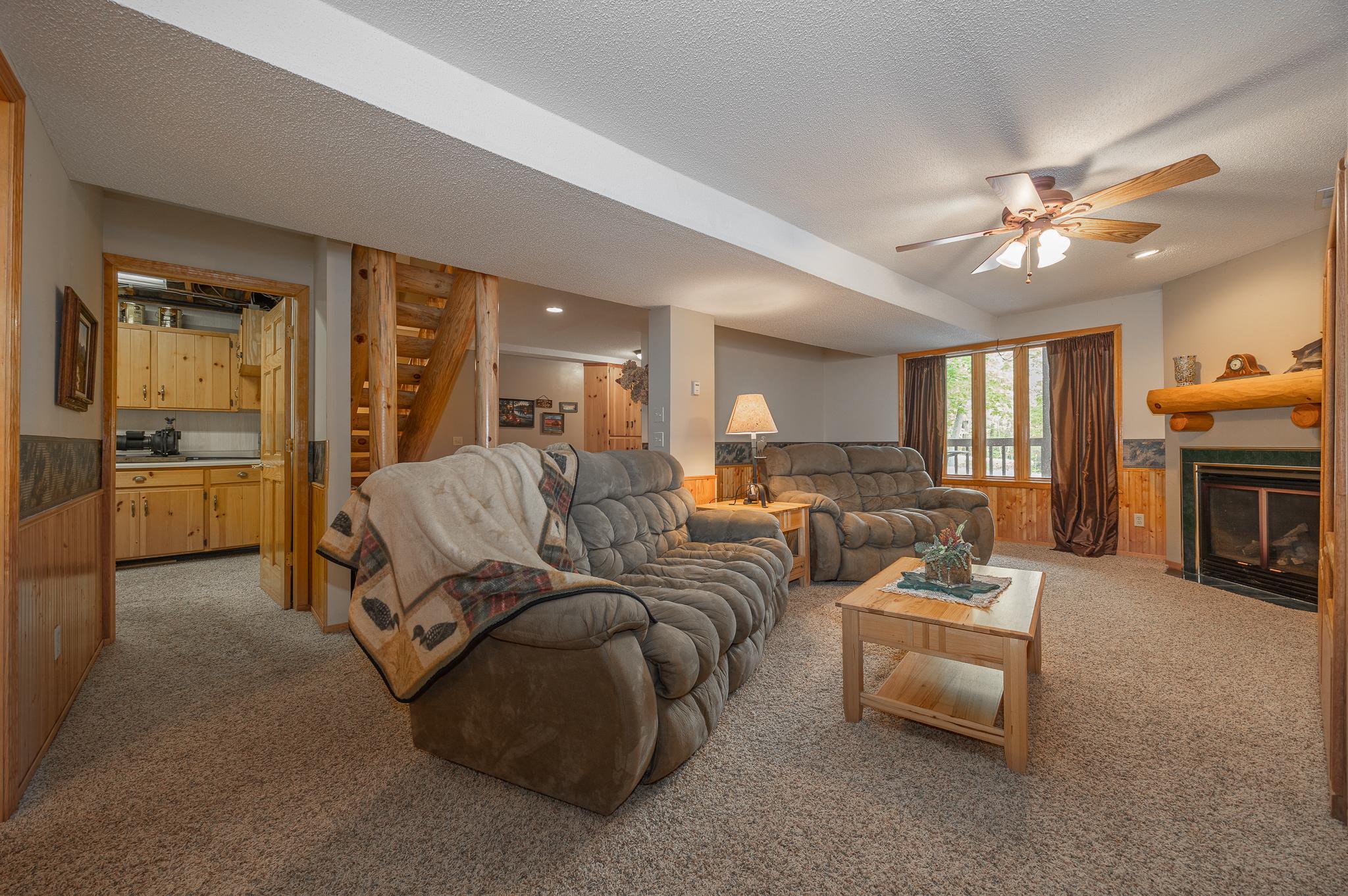 Large lower level family room