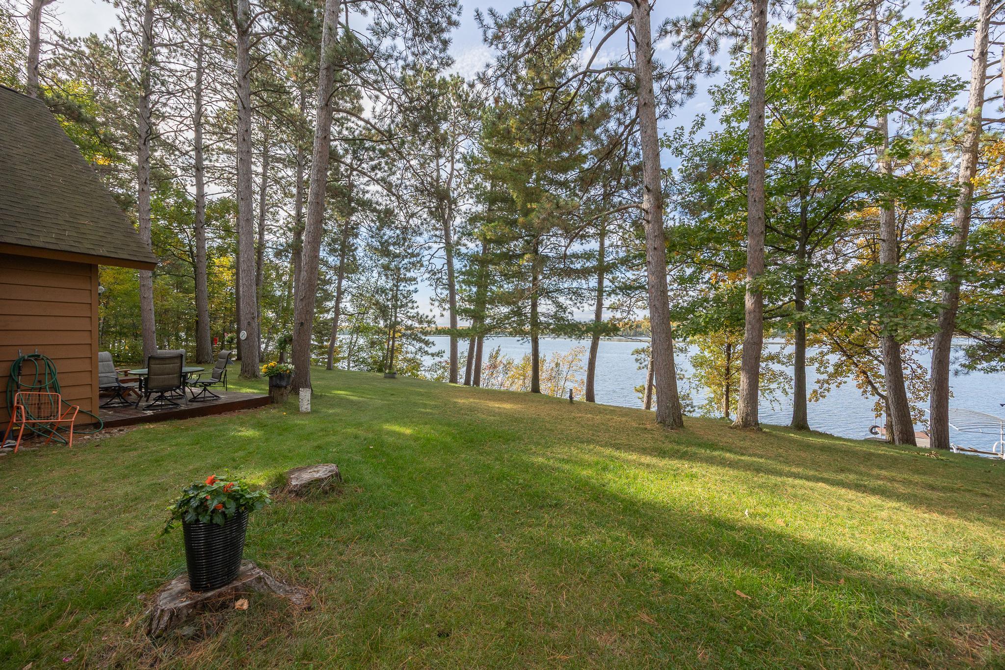 Large lakeside yard