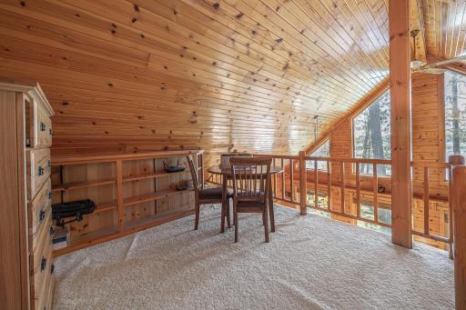 Great upper level space to use for seating, an office or whatever you choose