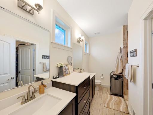 The bathroom might be the best part of this primary bedroom.