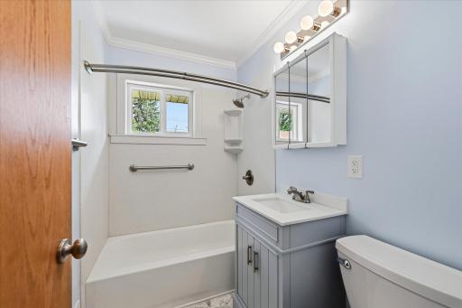 Main floor bathroom is bright and spotless