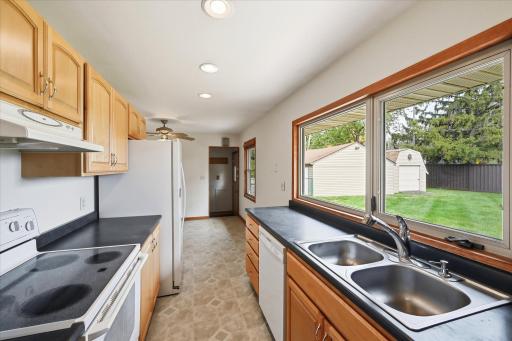 Plenty of windows light up the kitchen space