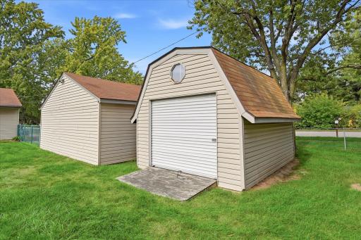 The very large storage shed means your garage is not cramped