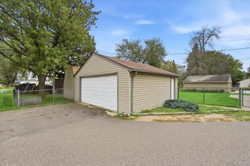 Easily accessed 2 car garage has storage available too
