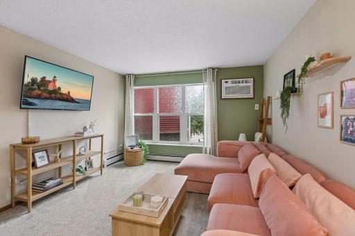The windows have a peel-and-stick privacy film which can easily be removed if you desire.