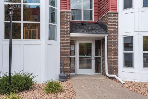 The building has a secure entry vestibule with ButterflyMX video intercom access system.