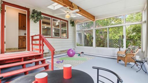 The skyâs the limit in this fantastic four-season great room! How will you use it?