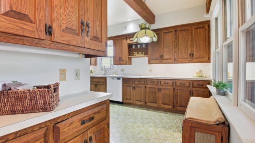 Tons of counter space with room for a full-sized coffee maker!