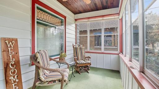 The charming front porch provides a great place to unwind.