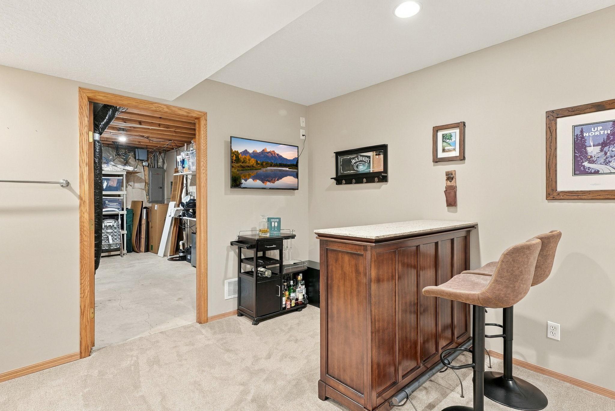 Enjoy entertaining friends in your bar area