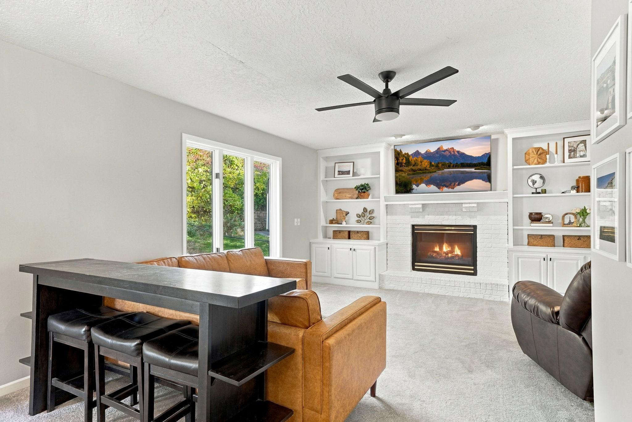 Enjoy the big game or watch a movie with friends in the family room.