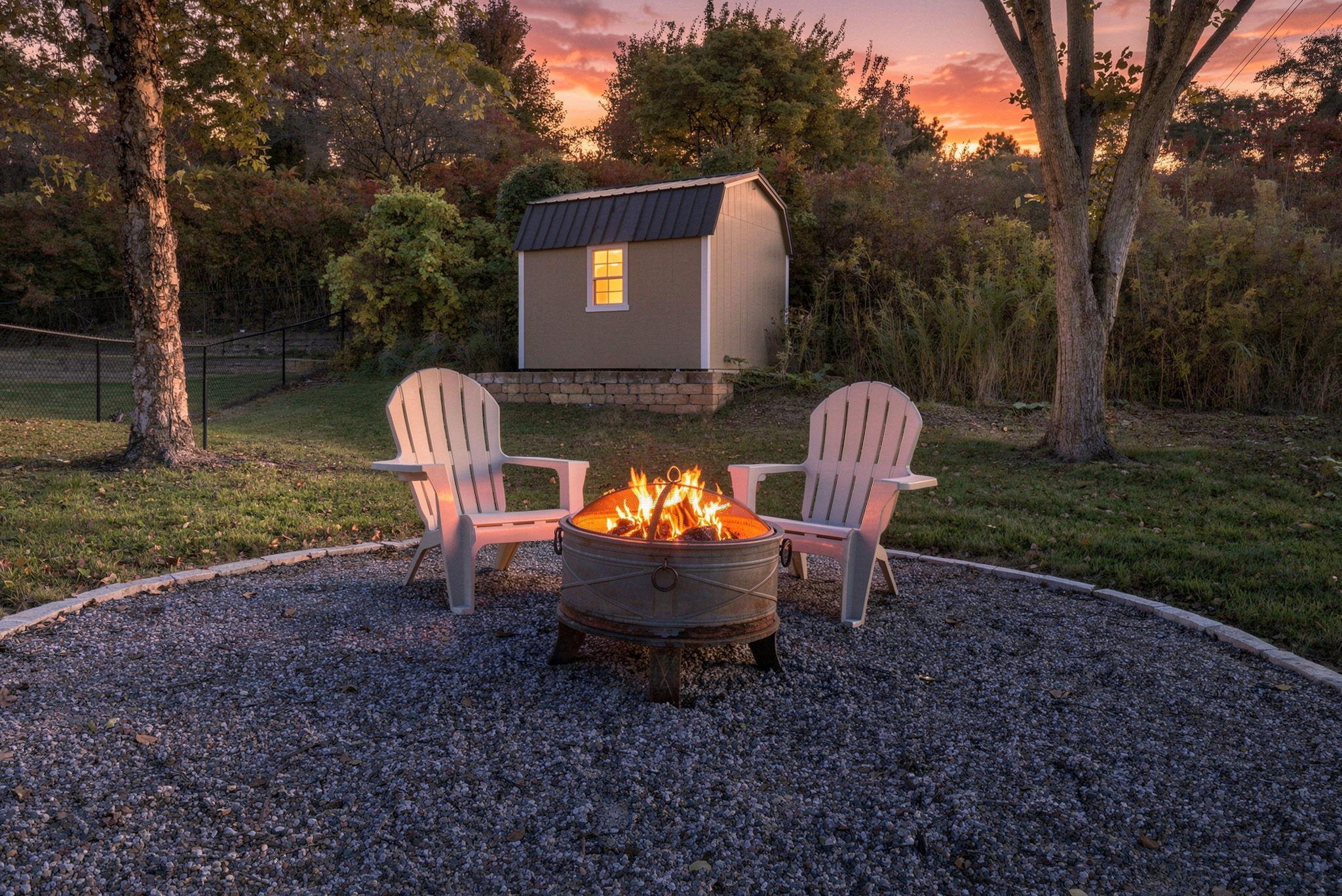 Twilight View of the firepit