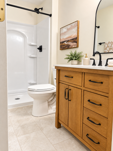 Brand new lower level bath with walk in shower