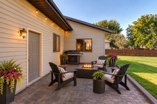 Second larger patio accessible off of the garage.