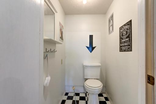 1/4 bathroom located in the garage.