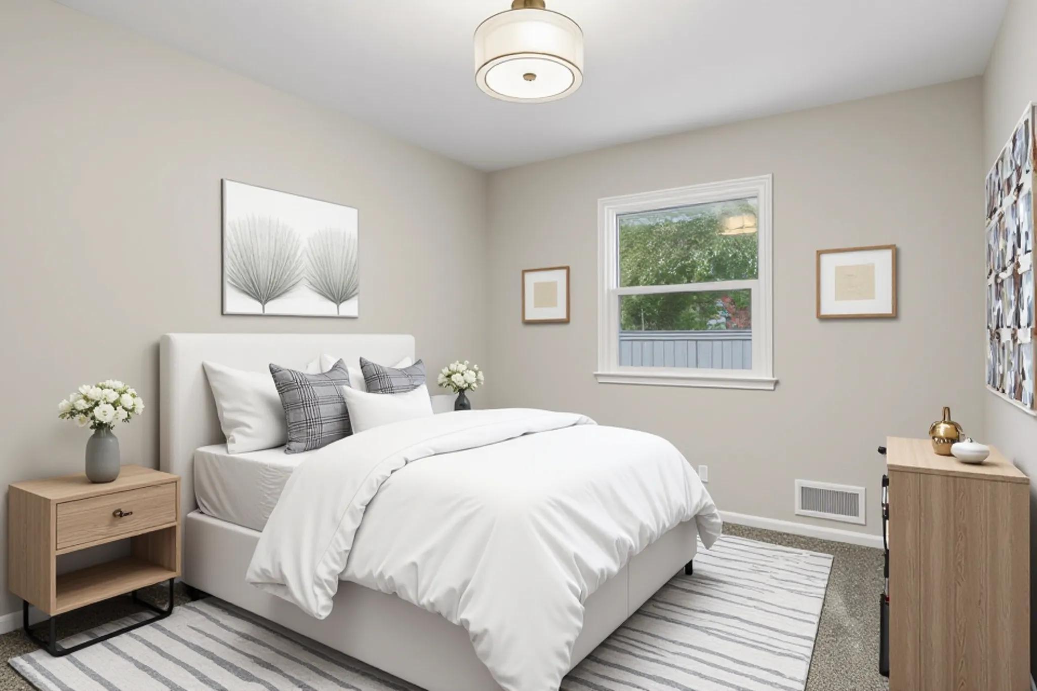 Spacious primary bedroom virtually staged