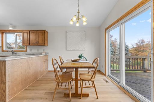 This dining space can easily accommodate a 6-8 person table.