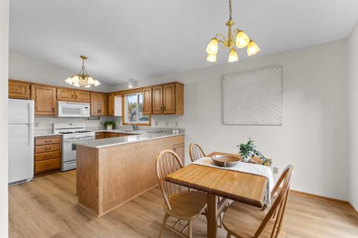 The kitchen has a solid amount of storage space!